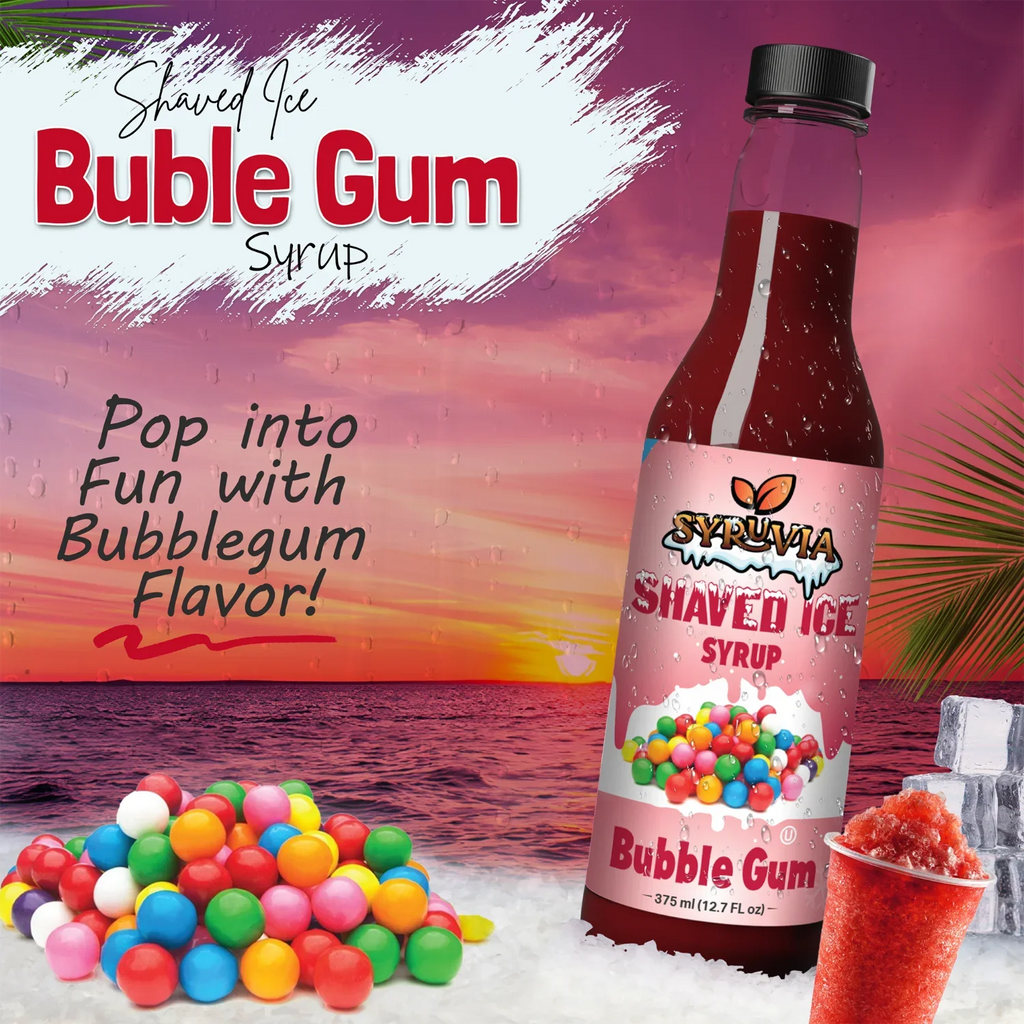 Sugar-Free Shaved Ice Bubble Gum Syrup